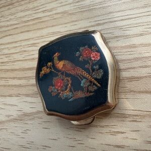 Vintage Stratton Compact with Bird & Floral Design